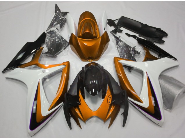 2006-2007 Orange & Weiß Ohne Abzeichen GSXR 600-750 Motorrad Verkleidungen 2006-2007 Orange & Weiß Ohne Abzeichen GSXR 600-750 Motorrad Verkleidungen