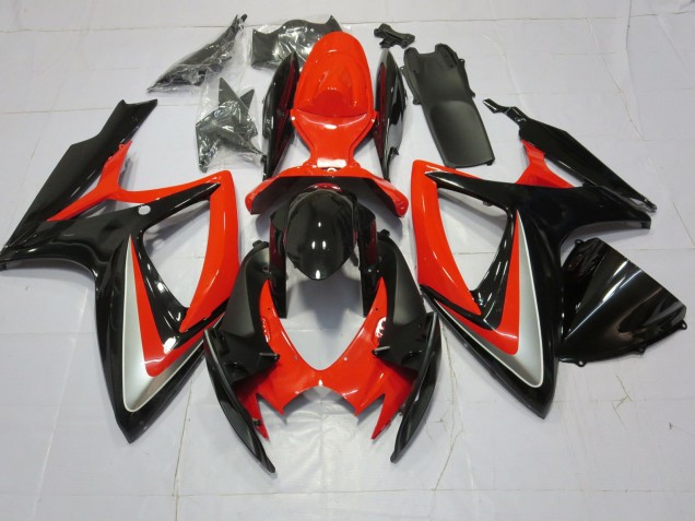2006-2007 Orange Silber & Schwarz GSXR 600-750 Motorrad Verkleidungen 2006-2007 Orange Silber & Schwarz GSXR 600-750 Motorrad Verkleidungen