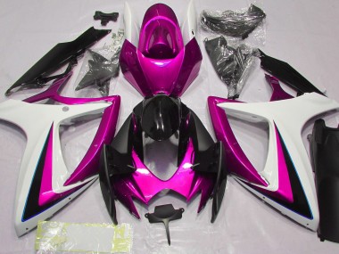 2006-2007 Rosa & Weiß GSXR 600-750 Motorrad Verkleidungen