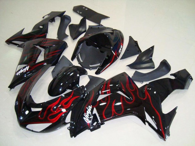 2006-2007 Rot Flamme ZX10R Motorrad Verkleidungen