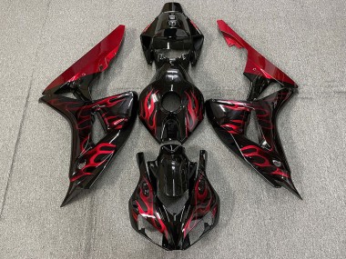 2006-2007 Rot Glänzend Flamme CBR1000RR Motorrad Verkleidungen
