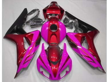 2006-2007 Rot Glänzend & Pink CBR1000RR Motorrad Verkleidungen