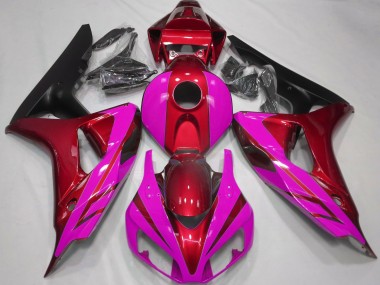 2006-2007 Rot Glänzend & Pink CBR1000RR Motorrad Verkleidungen