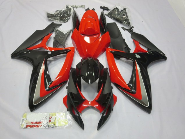 2006-2007 Rot & Schwarz GSXR 600-750 Motorrad Verkleidungen 2006-2007 Rot & Schwarz GSXR 600-750 Motorrad Verkleidungen