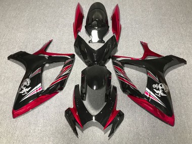 2006-2007 Rot & Schwarz Glänzend Design GSXR 600-750 Motorrad Verkleidungen