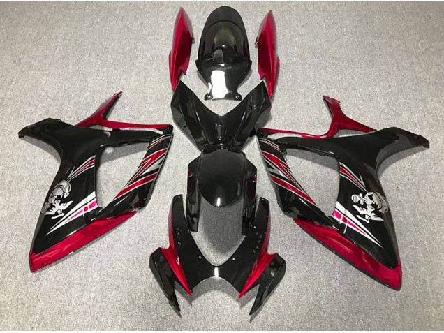 2006-2007 Rot & Schwarz Glänzend Design GSXR 600-750 Motorrad Verkleidungen 2006-2007 Rot & Schwarz Glänzend Design GSXR 600-750 Motorrad Verkleidungen