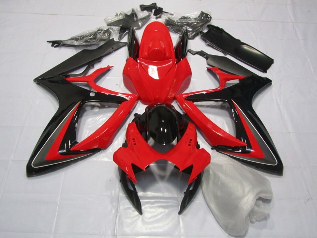 2006-2007 Rot Schwarz & Grau GSXR 600-750 Motorrad Verkleidungen 2006-2007 Rot Schwarz & Grau GSXR 600-750 Motorrad Verkleidungen