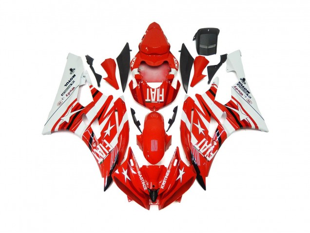 2006-2007 Rot & Weiß Stern Fiat R6 Motorrad Verkleidungen 2006-2007 Rot & Weiß Stern Fiat R6 Motorrad Verkleidungen