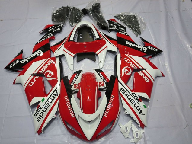 2006-2007 Weiß Rot ZX10R Motorrad Verkleidungen 2006-2007 Weiß Rot ZX10R Motorrad Verkleidungen