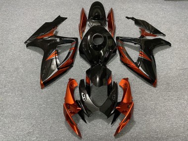 2006-2007 Schwarz & Gebranntes Orange GSXR 600-750 Motorrad Verkleidungen