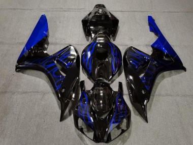 2006-2007 Schwarz Glänzend Blau Flame CBR1000RR Motorrad Verkleidungen