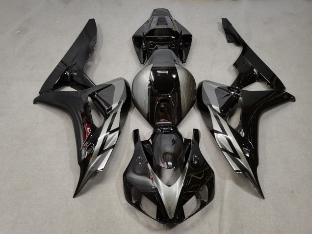 2006-2007 Schwarz Glänzend Mit Grau CBR1000RR Motorrad Verkleidungen 2006-2007 Schwarz Glänzend Mit Grau CBR1000RR Motorrad Verkleidungen