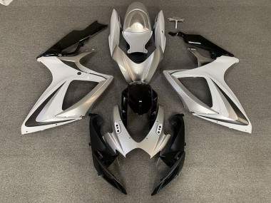 2006-2007 Silber Weiß OEM Stil GSXR 600-750 Motorrad Verkleidungen
