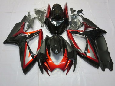 2006-2007 Tiefrot Schwarz GSXR 600-750 Motorrad Verkleidungen