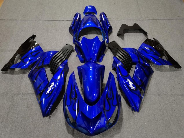 2006-2011 Blau Glänzend ZX14R Motorrad Verkleidungen