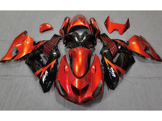 2006-2011 Gebranntes Orange Schwarz ZX14R Motorrad Verkleidungen 2006-2011 Gebranntes Orange Schwarz ZX14R Motorrad Verkleidungen