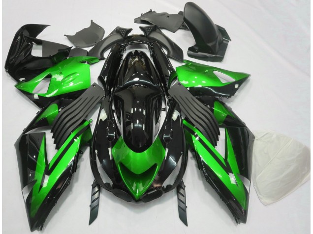 2006-2011 Glänzend Grün & Schwarz Schlicht ZX14R Motorrad Verkleidungen 2006-2011 Glänzend Grün & Schwarz Schlicht ZX14R Motorrad Verkleidungen