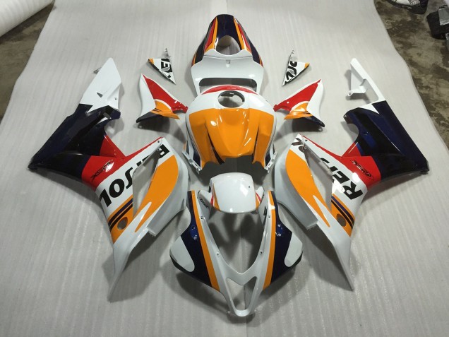 2007-2008 Benutzerdefiniertes Weiß Repsol CBR600RR Motorrad Verkleidungen 2007-2008 Benutzerdefiniertes Weiß Repsol CBR600RR Motorrad Verkleidungen