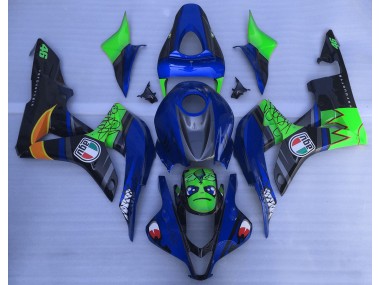 2007-2008 Blauer & Grüner Hai CBR600RR Motorrad Verkleidungen