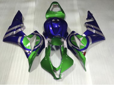 2007-2008 Blaugrün Captain America CBR600RR Motorrad Verkleidungen