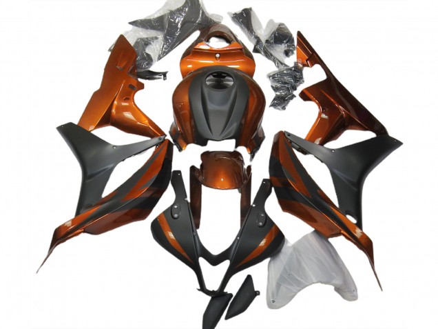 2007-2008 Gebranntes Orange & Matt Schwarz CBR600RR Motorrad Verkleidungen 2007-2008 Gebranntes Orange & Matt Schwarz CBR600RR Motorrad Verkleidungen