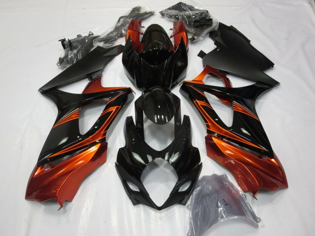 2007-2008 Gebranntes Orange & Schwarz GSXR 1000 Motorrad Verkleidungen 2007-2008 Gebranntes Orange & Schwarz GSXR 1000 Motorrad Verkleidungen