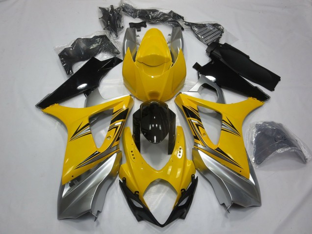2007-2008 Gelb Silber GSXR 1000 Motorrad Verkleidungen 2007-2008 Gelb Silber GSXR 1000 Motorrad Verkleidungen
