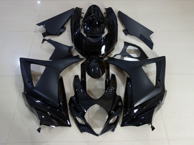 2007-2008 Glanz & Matt Schwarz Schlicht GSXR 1000 Motorrad Verkleidungen