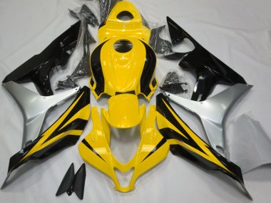 2007-2008 Glänzendes Gelb Silber & Schwarz CBR600RR Motorrad Verkleidungen