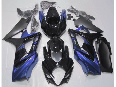 2007-2008 Glänzendes Schwarz & Blau GSXR 1000 Motorrad Verkleidungen