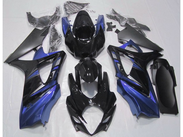 2007-2008 Glänzendes Schwarz & Blau GSXR 1000 Motorrad Verkleidungen 2007-2008 Glänzendes Schwarz & Blau GSXR 1000 Motorrad Verkleidungen