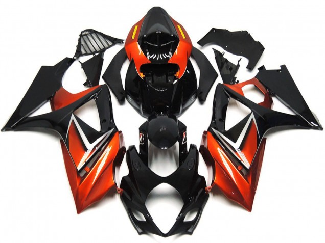 2007-2008 Glänzendes Schwarz & Bronzegold GSXR 1000 Motorrad Verkleidungen