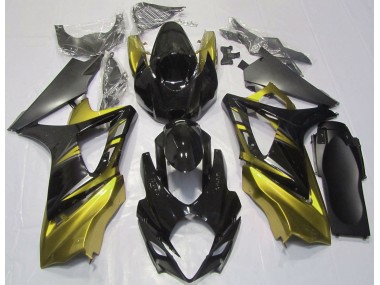 2007-2008 Glänzendes Schwarz & Gelb GSXR 1000 Motorrad Verkleidungen
