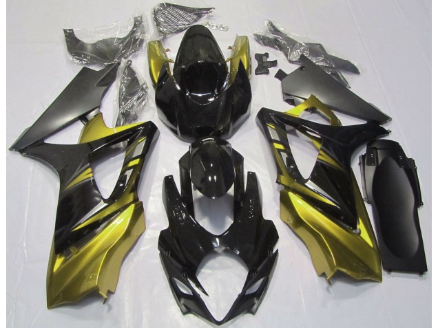 2007-2008 Glänzendes Schwarz & Gelb GSXR 1000 Motorrad Verkleidungen 2007-2008 Glänzendes Schwarz & Gelb GSXR 1000 Motorrad Verkleidungen