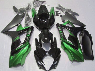 2007-2008 Glänzendes Schwarz & Grün GSXR 1000 Motorrad Verkleidungen