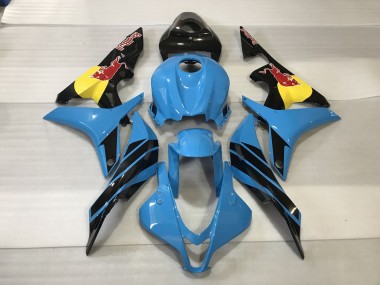 2007-2008 Hellblaurot Bull CBR600RR Motorrad Verkleidungen