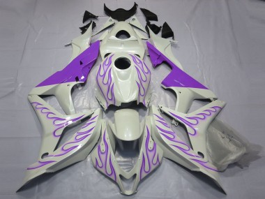 2007-2008 Lila Flamme Auf Weiß CBR600RR Motorrad Verkleidungen