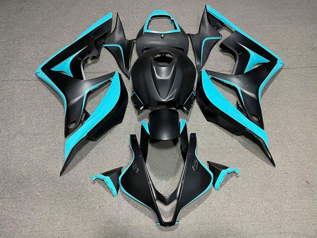 2007-2008 Matt Schwarz & Cyan CBR600RR Motorrad Verkleidungen 2007-2008 Matt Schwarz & Cyan CBR600RR Motorrad Verkleidungen
