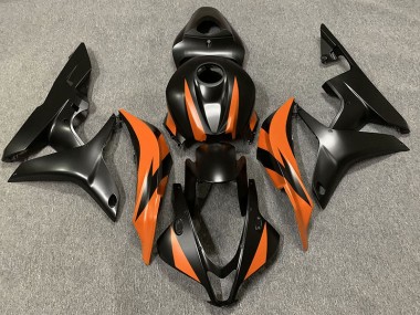 2007-2008 Matt Schwarzes & Orangefarbenes Design CBR600RR Motorrad Verkleidungen