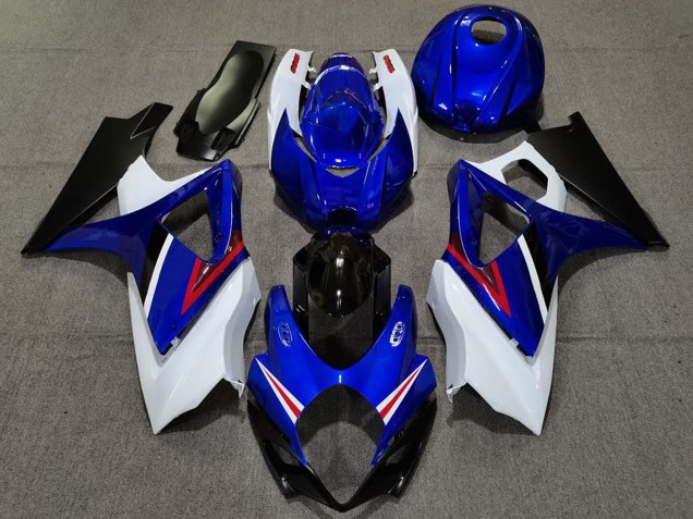 2007-2008 OEM Stil Glanz Blau & Weiß GSXR 1000 Motorrad Verkleidungen 2007-2008 OEM Stil Glanz Blau & Weiß GSXR 1000 Motorrad Verkleidungen