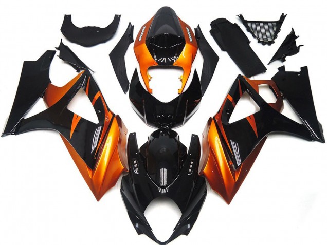 2007-2008 Orange & Schwarz Glänzend GSXR 1000 Motorrad Verkleidungen 2007-2008 Orange & Schwarz Glänzend GSXR 1000 Motorrad Verkleidungen