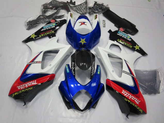 2007-2008 Weiß Rockstar GSXR 1000 Motorrad Verkleidungen 2007-2008 Weiß Rockstar GSXR 1000 Motorrad Verkleidungen