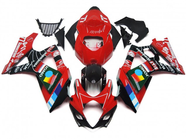2007-2008 Rot Glänzend Mehrfarben-Design GSXR 1000 Motorrad Verkleidungen 2007-2008 Rot Glänzend Mehrfarben-Design GSXR 1000 Motorrad Verkleidungen