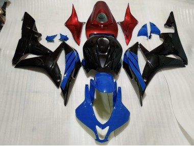 2007-2008 Schwarz Glänzend & Blaue & Rot Akzente CBR600RR Motorrad Verkleidungen