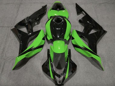 2007-2008 Schwarz Glänzend & Grün CBR600RR Motorrad Verkleidungen