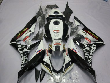 2007-2008 Schwarz & Weiß Playboy CBR600RR Motorrad Verkleidungen