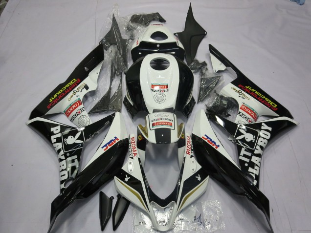2007-2008 Schwarz & Weiß Playboy CBR600RR Motorrad Verkleidungen 2007-2008 Schwarz & Weiß Playboy CBR600RR Motorrad Verkleidungen