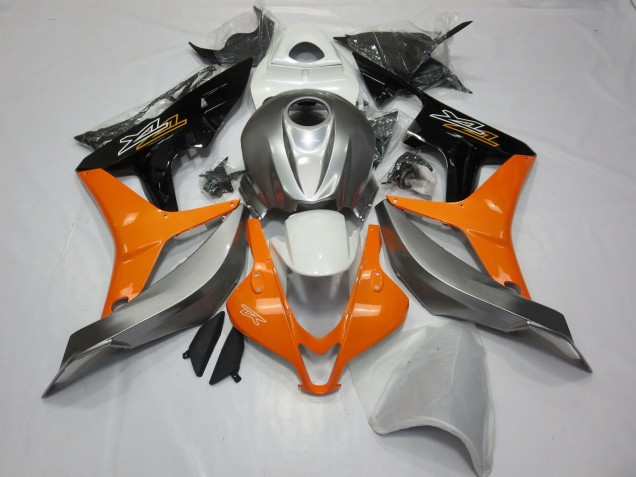 2007-2008 Silber Weiß & Orange CBR600RR Motorrad Verkleidungen 2007-2008 Silber Weiß & Orange CBR600RR Motorrad Verkleidungen