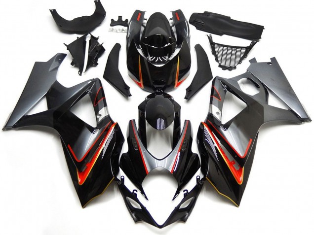2007-2008 Silber & Schwarz Mit Rot GSXR 1000 Motorrad Verkleidungen 2007-2008 Silber & Schwarz Mit Rot GSXR 1000 Motorrad Verkleidungen