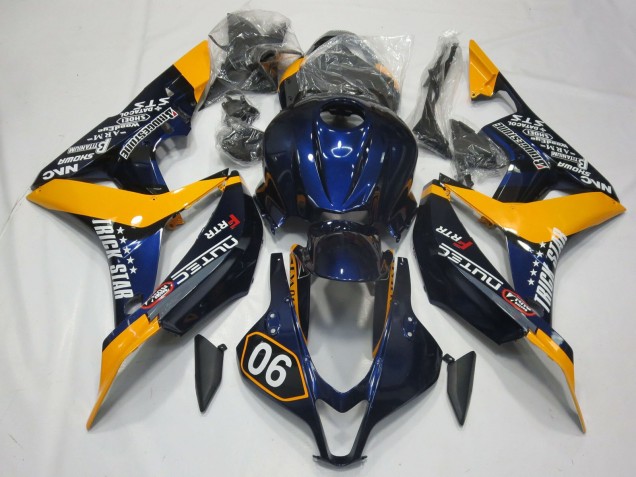 2007-2008 Spezial Tiefes Blau & Gelb CBR600RR Motorrad Verkleidungen 2007-2008 Spezial Tiefes Blau & Gelb CBR600RR Motorrad Verkleidungen